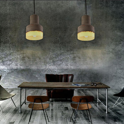 Resin Cement 1-Light Single Dome Pendant Light