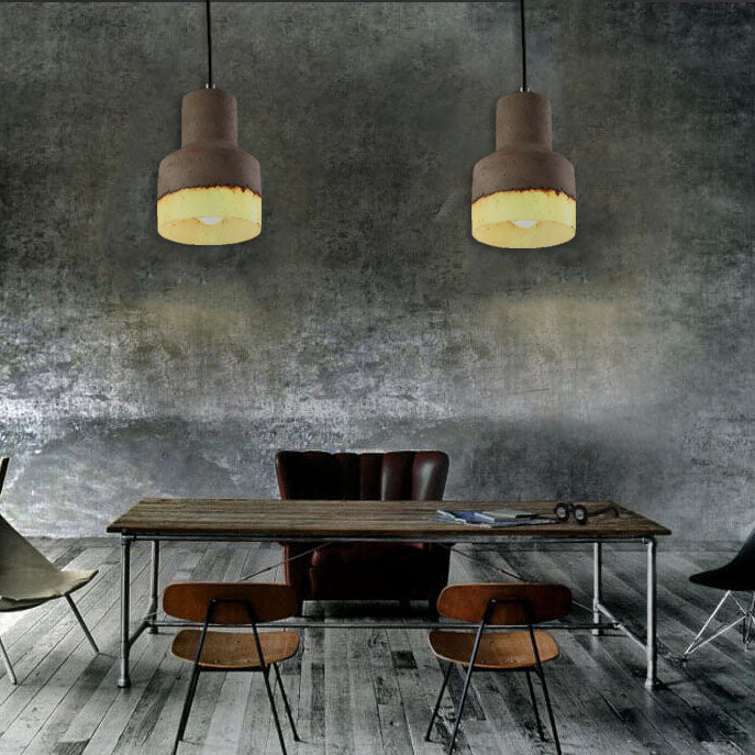 Resin Cement 1-Light Single Dome Pendant Light