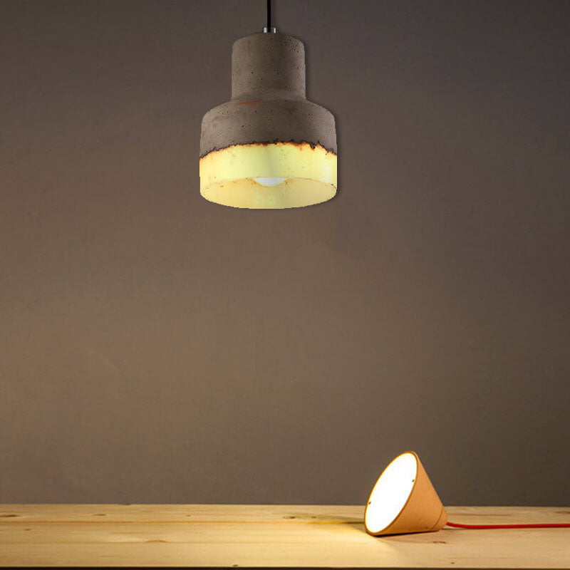 Resin Cement 1-Light Single Dome Pendant Light