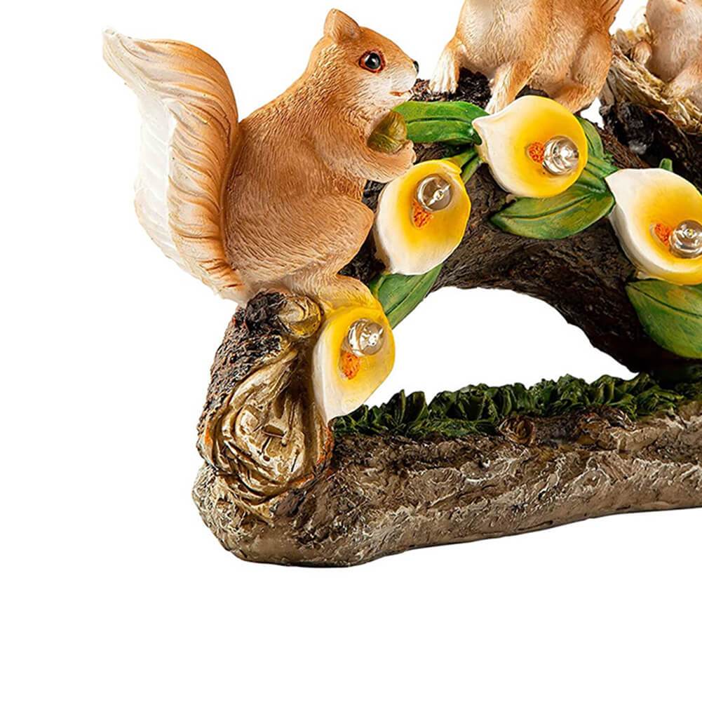 Contemporary Creative Solar Squirrel Resin Outdoor Waterproof Decoration Outdoor Light For Garden
