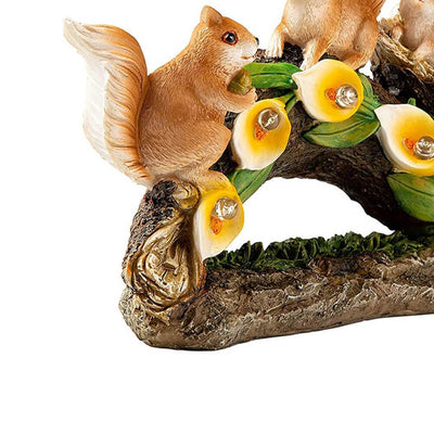 Garden Statue Solar Squirrel Resin Outdoor Waterproof Decoration Night Lights