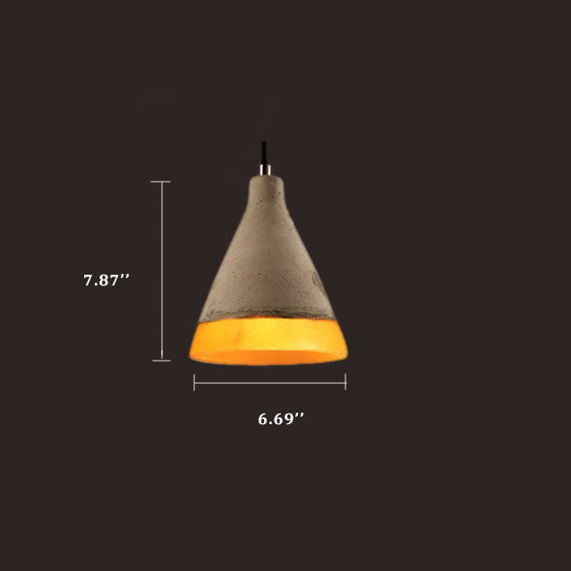 Resin Cement 1-Light Single Bell Pendant Light