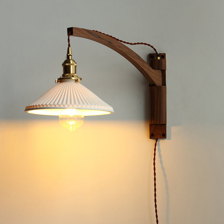 Lámpara de Aplique de Pared Plegable de Cerámica Telescópica Retro de 1 Luz 