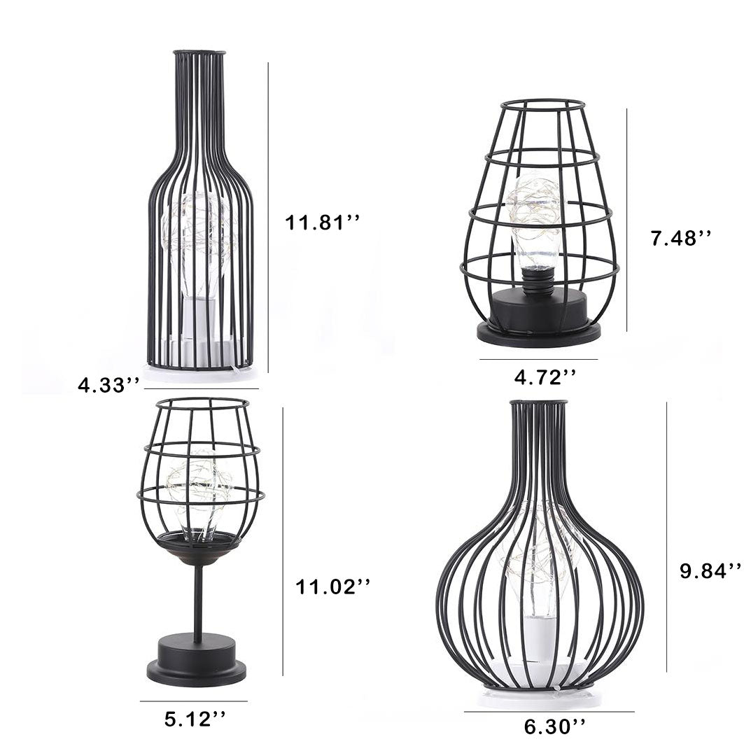 Retro Schmiedeeisen Weinflasche Nachtlicht Tischlampe 