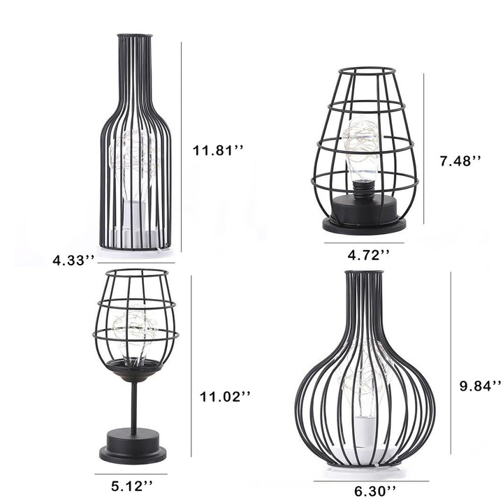 Retro Schmiedeeisen Weinflasche Nachtlicht Tischlampe 