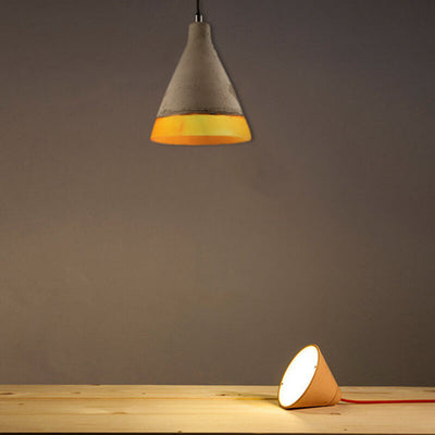 Resin Cement 1-Light Single Bell Pendant Light