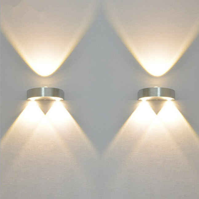 Applique murale LED ambiante intérieure extérieure en aluminium argenté massif demi-rond créatif moderne 