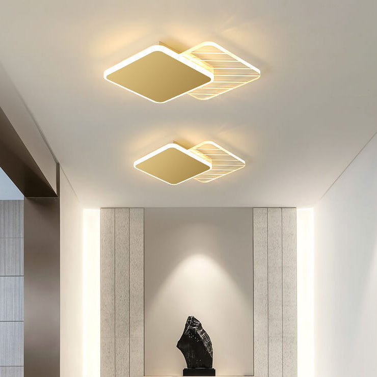 Iluminación LED de montaje empotrado de acrílico y hierro geométrico de lujo moderno 