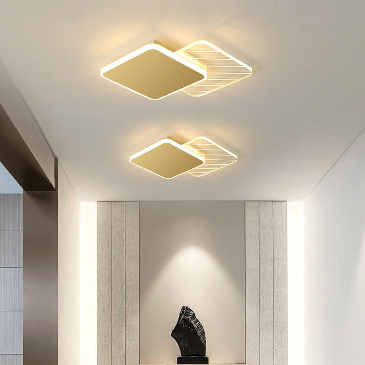 Iluminación LED de montaje empotrado de acrílico y hierro geométrico de lujo moderno 