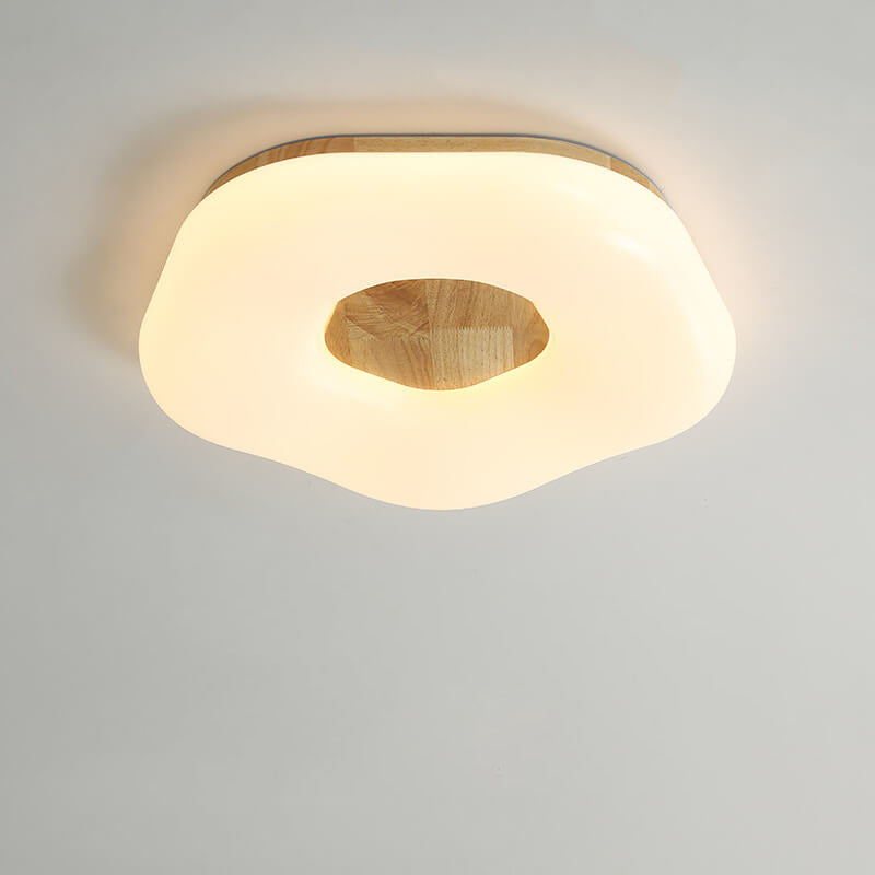 ضوء LED مثبت على السقف من الأكريليك والخشب الصلب بتصميم زهرة بسيط من الشمال 