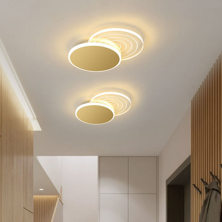 Iluminación LED de montaje empotrado de acrílico y hierro geométrico de lujo moderno 