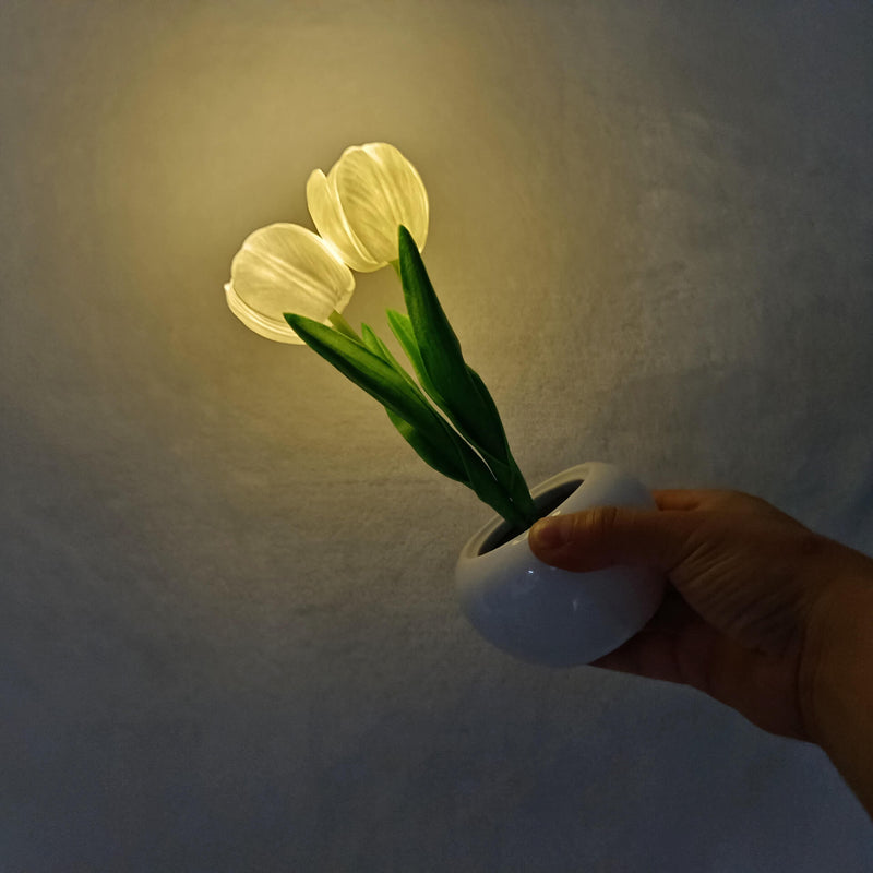 Lámpara de mesa LED de simulación creativa moderna Tulipán Peonía 