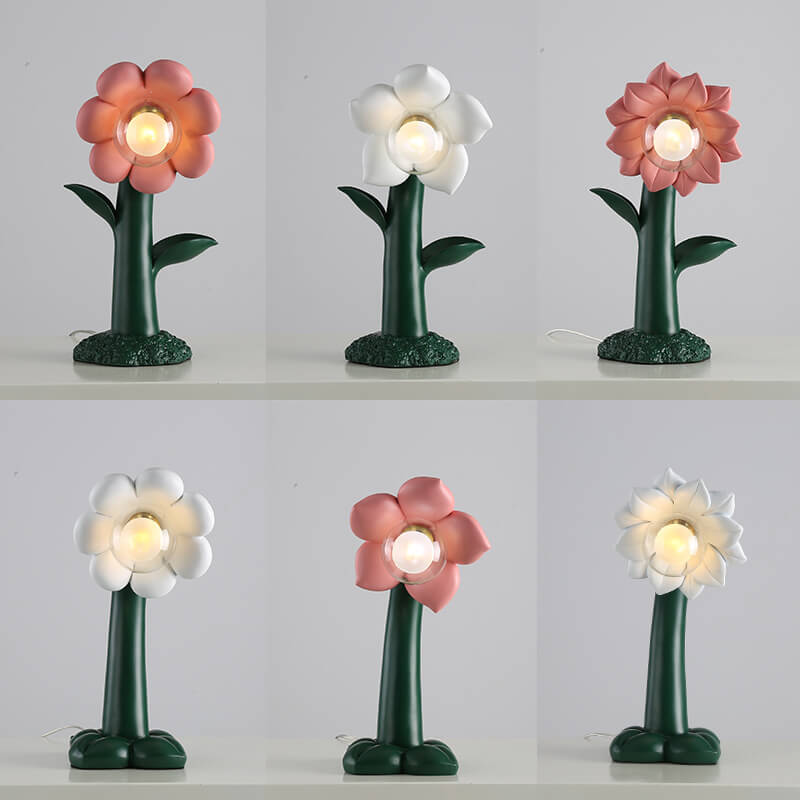 Nordic Creative Flower Resin 1-Light Decorative Table Lamp