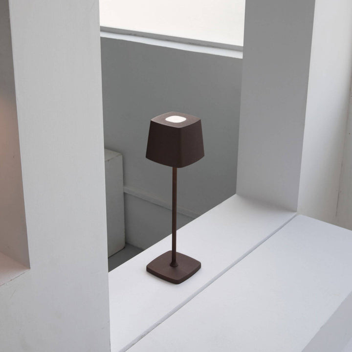 Modern Minimalist Square Solid Color Aluminum USB Rechargeable LED Night Light Table Lamp