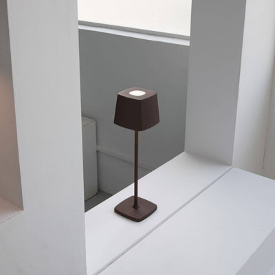 Modern Minimalist Square Solid Color Aluminum USB Rechargeable LED Night Light Table Lamp