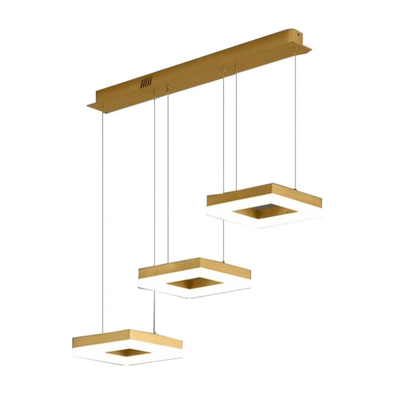 Moderno Lujo Ligero Creativo Redondo Cabeza Cuadrada Hierro LED Isla Luz Candelabro 