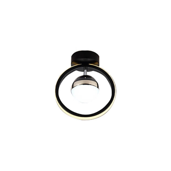 Modern Creative Square Round Acrylic Iron LED Semi-Flush Mount Light