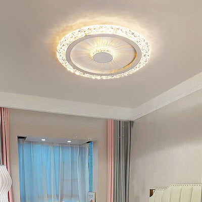 إضاءة LED مثبتة على السقف من الأكريليك والحديد والألمنيوم بتصميم دائري حديث وفاخر 