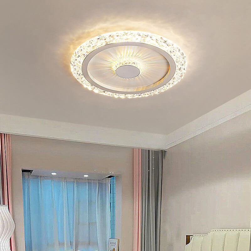 إضاءة LED مثبتة على السقف من الأكريليك والحديد والألمنيوم بتصميم دائري حديث وفاخر 