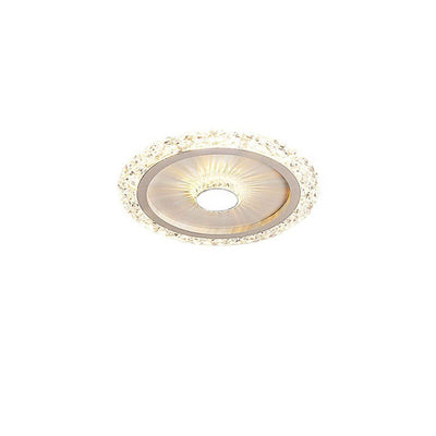 إضاءة LED مثبتة على السقف من الأكريليك والحديد والألمنيوم بتصميم دائري حديث وفاخر 