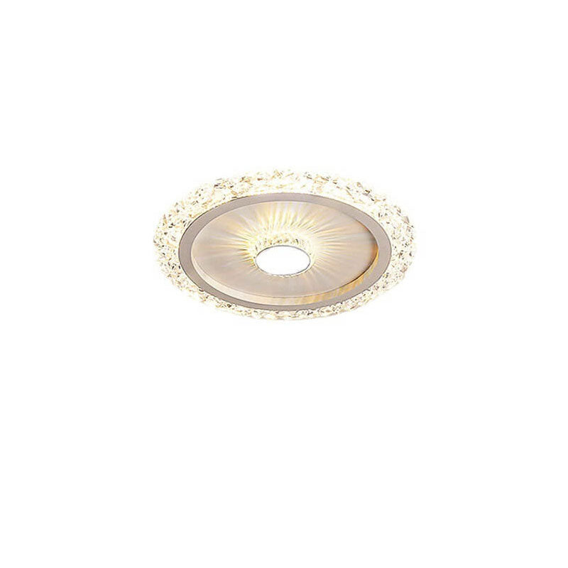 إضاءة LED مثبتة على السقف من الأكريليك والحديد والألمنيوم بتصميم دائري حديث وفاخر 