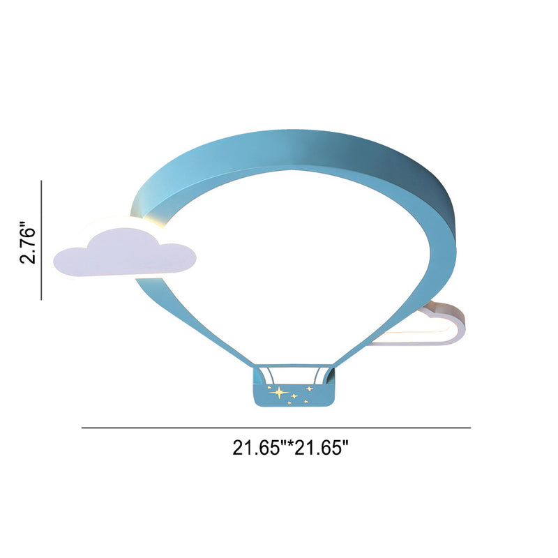 Cartoon Hot Air Balloon Kid LED Flush Mount Ceiling Light