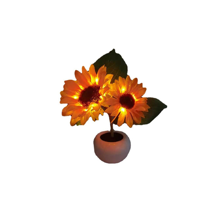 Lampe de Table LED à Lumière Nocturne Tournesol Créative Moderne 