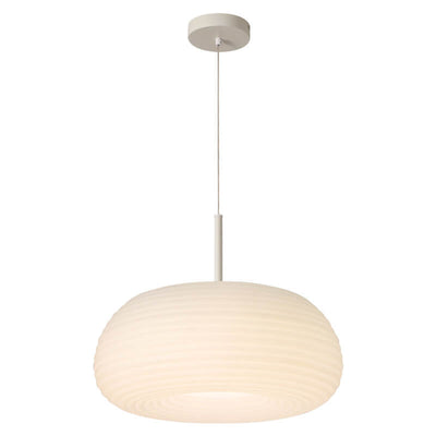 Modern Minimalist Pure White Round Iron PE LED Pendant Light