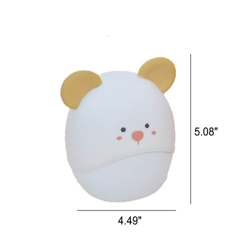 Lámpara de mesa de luz nocturna LED suave USB de silicona con forma de ratón de dibujos animados 
