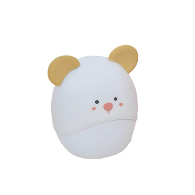 Lámpara de mesa de luz nocturna LED suave USB de silicona con forma de ratón de dibujos animados 