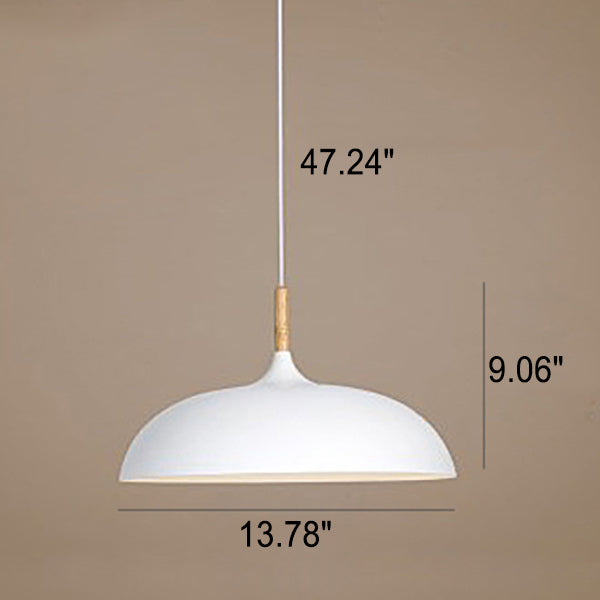 Wrought Iron Pot Lid 1-Light Adjustable Length Dome Pendant Light
