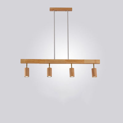 Nordischer minimalistischer Massivholz-Spotlight Track 2/3/4 Light Kronleuchter 