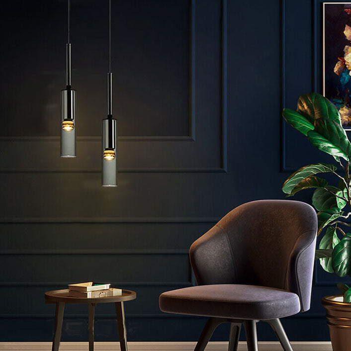 Post-modern Smoke Grey Crystal Wine Bottle 1-Light LED Pendant Light