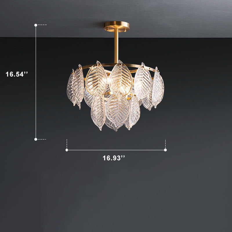 Modern Clear Crystal Leaf 5/10 Light Triple Chandeliers