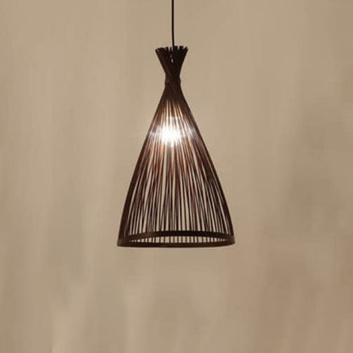 Bamboo Weaving Conical 1-Light Japanese Style Pendant Light