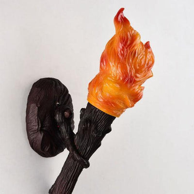 Retro Industrial Resin Torch 1-Light Wall Sconce Lamp