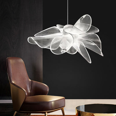 Modern Tulle-Like Floral 1-Light  LED Pendant Light