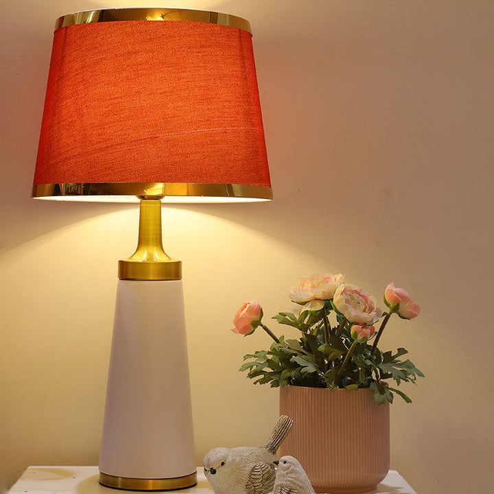 Lámpara de mesa táctil con regulador de intensidad Nordic Fabric Column 1-Light 