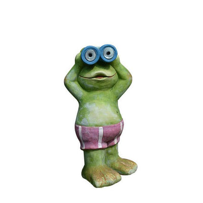 Garden Statue Solar Frog Resin Outdoor Waterproof Decorative Night Light