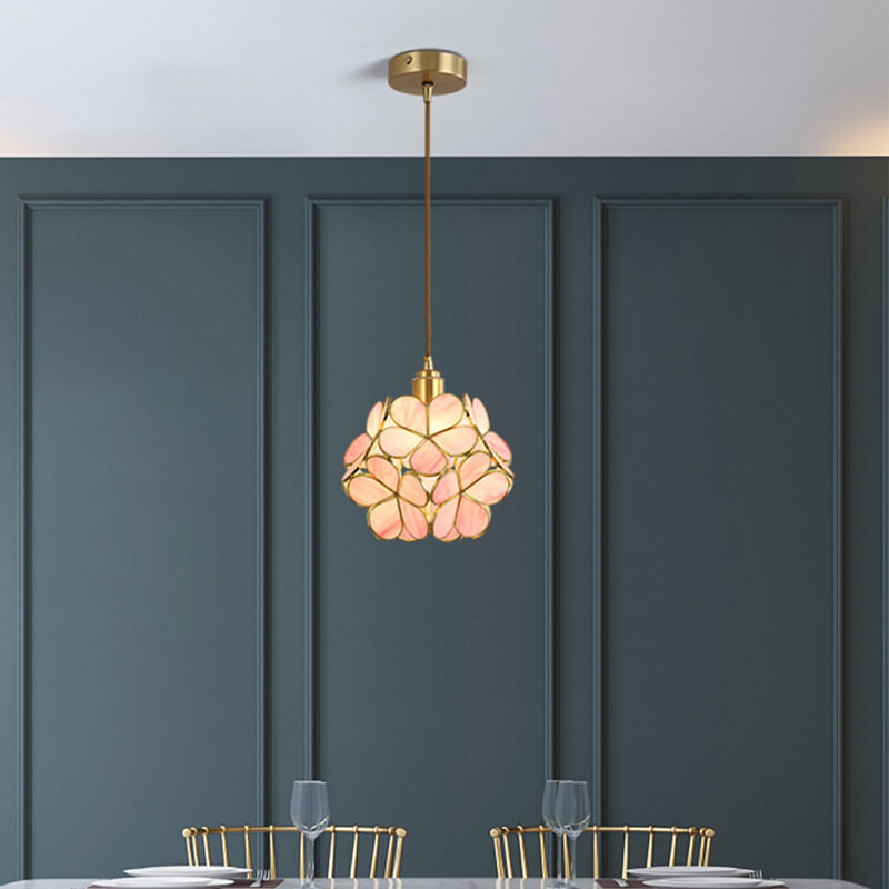 Moderne bunte Wasser-Korn-Glas 1-Licht Blumenball Pendelleuchte 