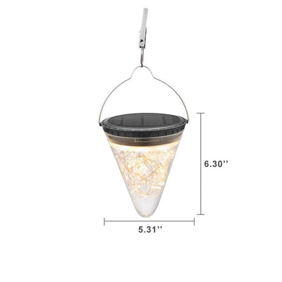 Lumière de jardin décorative étanche en forme de cône solaire 