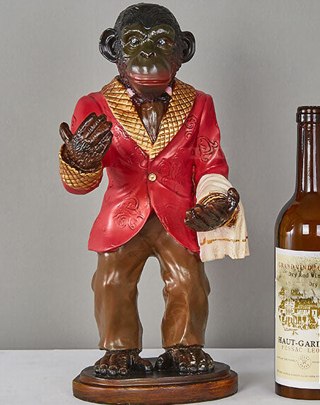 Retro Creative Monkey Resin Wine Bottle 1-Light Decoration Table Lamp