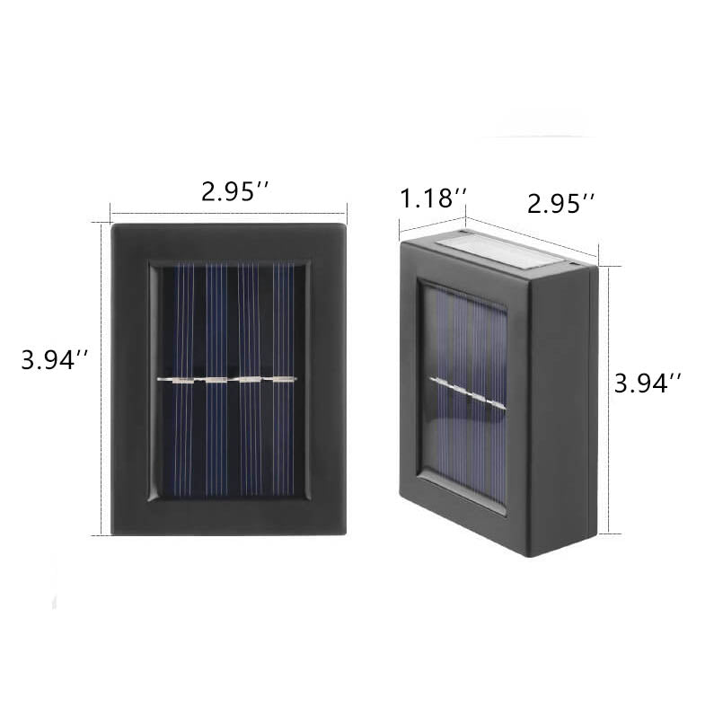Applique murale de jardin étanche à LED avec éclairage solaire vers le haut et vers le bas 