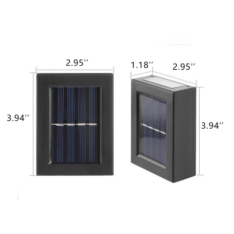Solar Square Up and Down Lighted LED Outdoor Waterproof Garden Wall Sconce Lamp