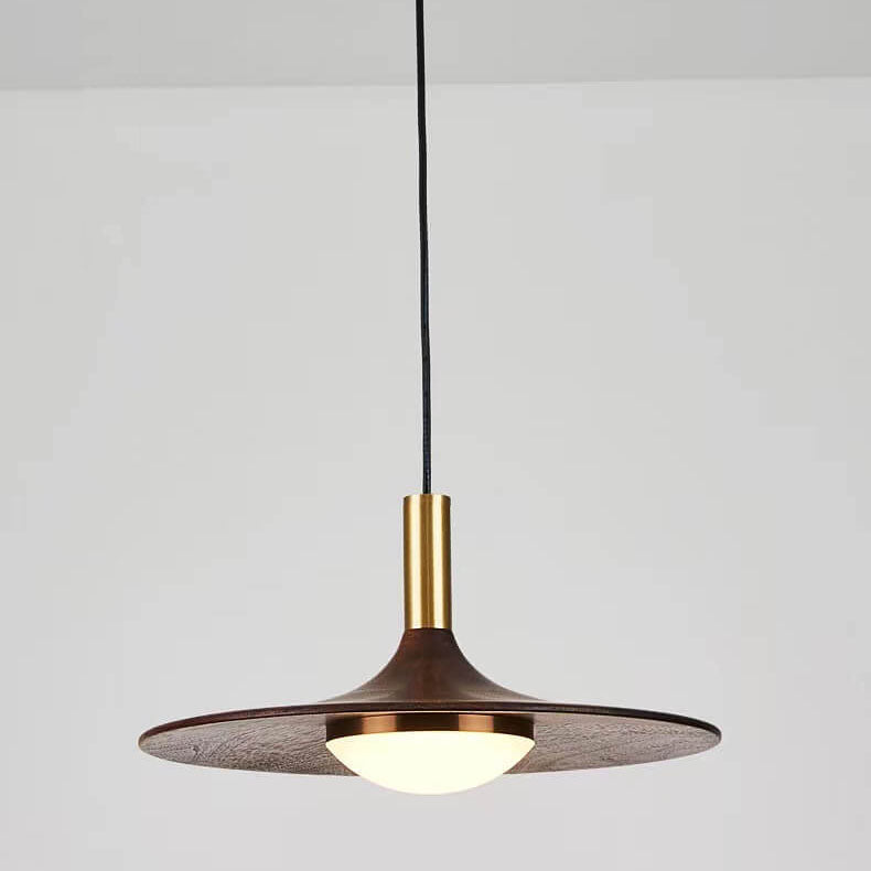 Modern Black Walnut LED Pendant Light