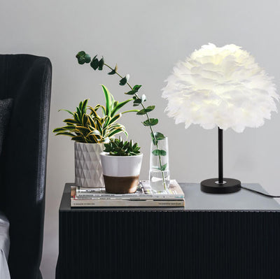 Modern Goose Feathers 1-Light Table Lamps 4 Design
