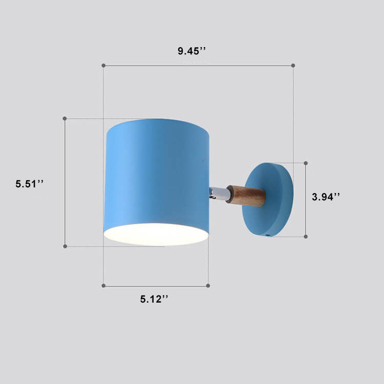 Nordische Macaron Zylinder Drehbare 1-Licht Wandleuchte Lampen 