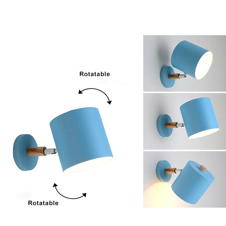Nordische Macaron Zylinder Drehbare 1-Licht Wandleuchte Lampen 