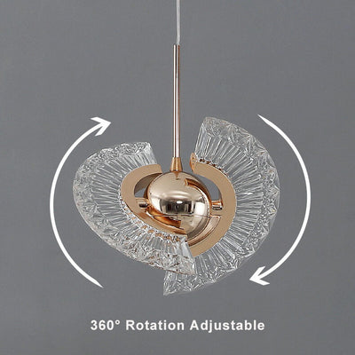 Modern Minimalist Round Crystal 1-Light Flying Saucer LED Pendant Light