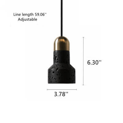 Lava Stone 1-Light Adjustable Length Bell Pendant Light